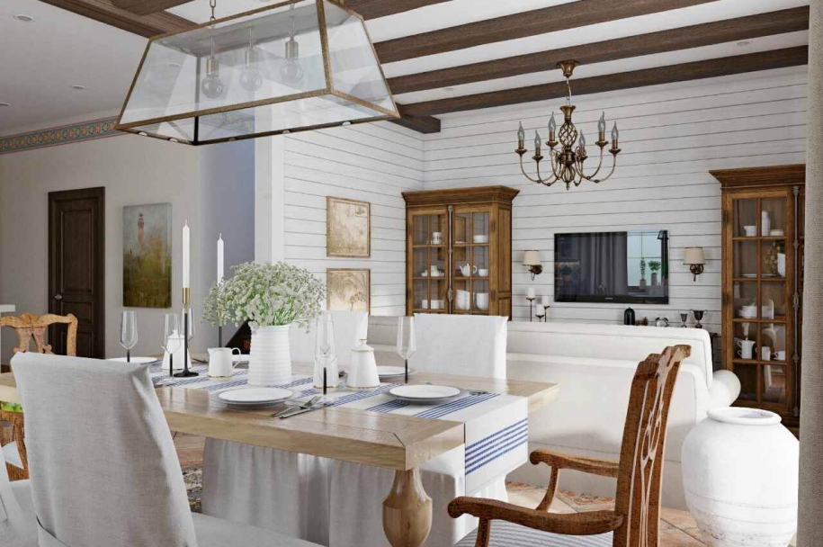 Interior design for a cottage in the Spanish style 