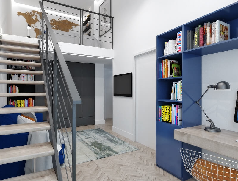 Interior design two-level apartment w / a 